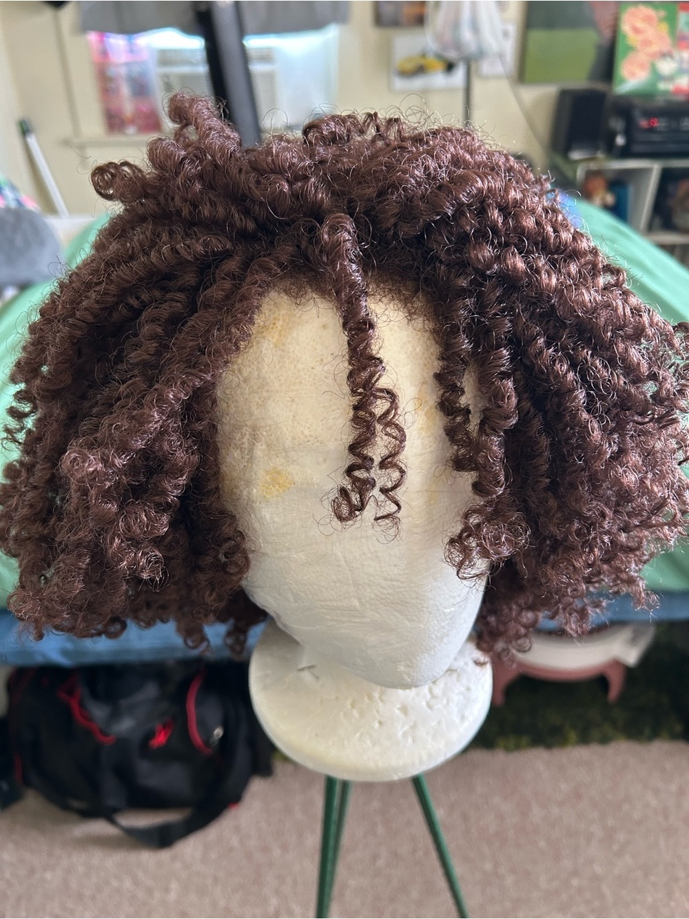 Brown Curly Short Wig for Women - Natural Texture